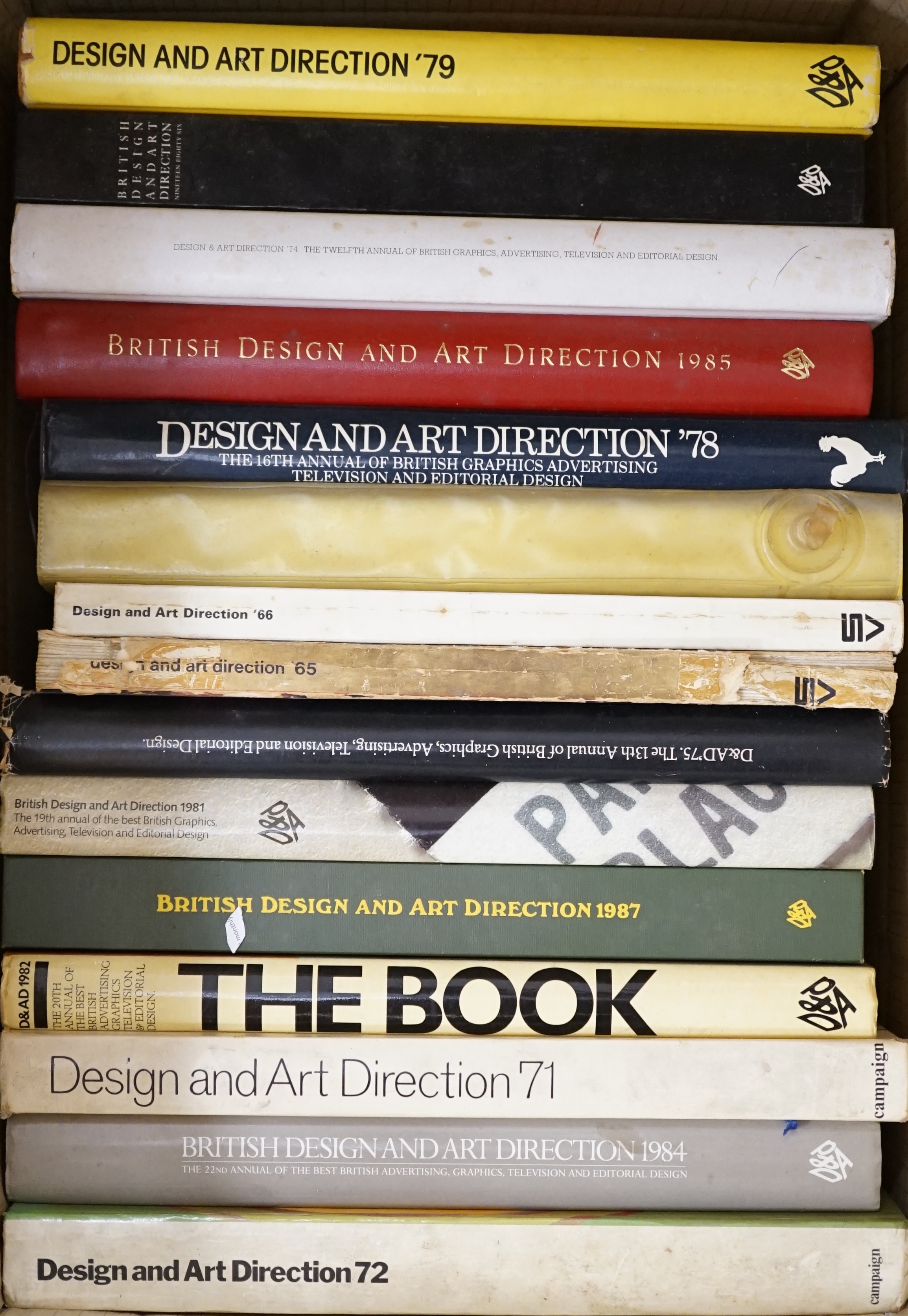 British Design and Art Direction Annuals, 15 various (1965-87); Art Directors Annual (4 issues, 1958-61); The One Show Annuals (4 various, 1976, 1979, 1982 and 1983); with 5 related others. (28)